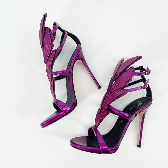 Giuseppe Zanotti Metallic Fuchsia Cruel Alien Wing Stiletto Heel Sandals 38 - Picture 5 of 13